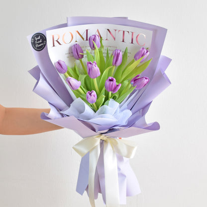 Evolet Purple Tulip Bouquet| Fresh Flower Bouquet Delivery