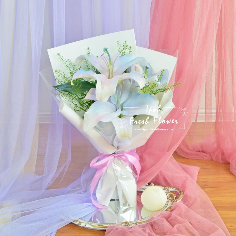 Ezra| Fresh Lilies Bouquet| Same Day Delivery Ipoh Taiping