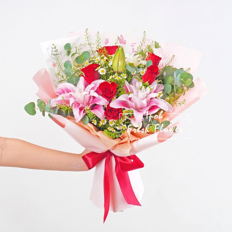 Fannie Rosa Lilies| Fresh Flower Bouquet| Same Day Delivery Ipoh Perak