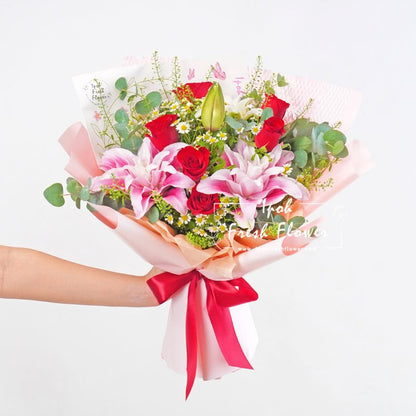 Fannie Rosa Lilies| Fresh Flower Bouquet| Same Day Delivery Ipoh Perak