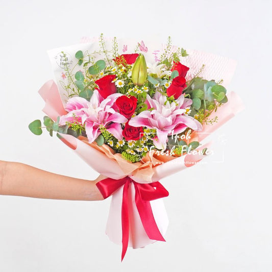 Fannie Rosa Lilies| Fresh Flower Bouquet| Same Day Delivery Ipoh Perak