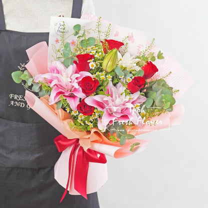 Fannie Rosa Lilies| Fresh Flower Bouquet| Same Day Delivery Ipoh Perak