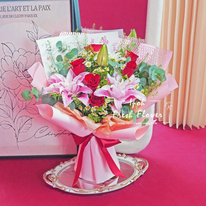 Fannie Rosa Lilies| Fresh Flower Bouquet| Same Day Delivery Ipoh Perak