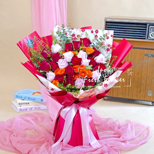 Fannie| Valentine Roses Bouquet| Fresh Flower Delivery