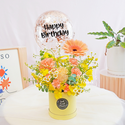 Fiamma| Balloon Flower Box| Fresh Flowers| Same Day Delivery 