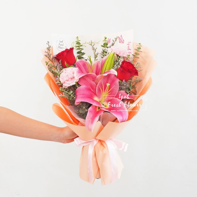 Florella| Mother's Day Special| Lilies,Roses & Carnation Fresh Flower Bouquet