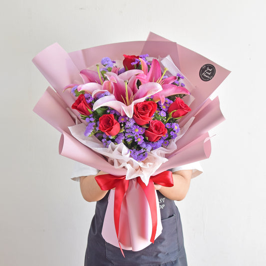Fragrance| Lilies & Roses Fresh Flower Bouquet| Same Day Delivery