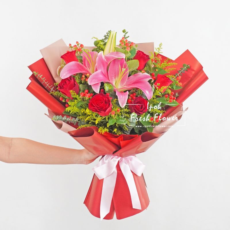 Fragrance| Lilies & Roses Fresh Flower Bouquet| Same Day Delivery