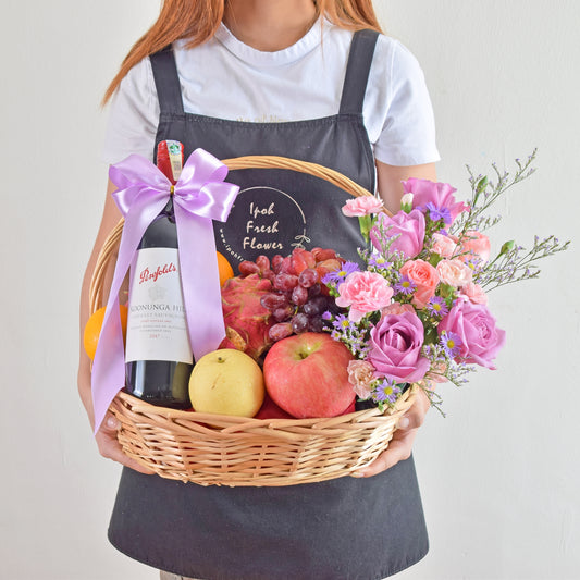 Fruit Valley With Wine| Fruit Basket Delivery| Same Day Delivery