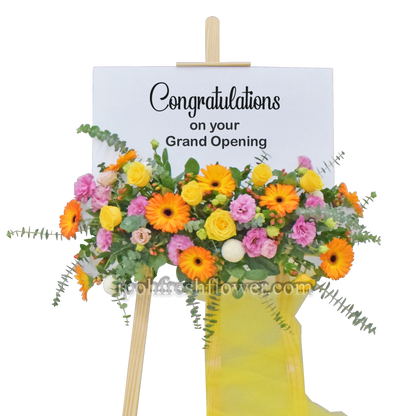 Gold Vision| Grand Opening Fresh Flowers Board Stands & Congratulations flowers