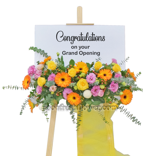 Gold Vision| Grand Opening Fresh Flowers Board Stands & Congratulations flowers