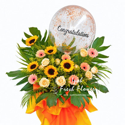 Golden Prosper| Fresh Flower Opening Stand| Same Day Delivery Ipoh