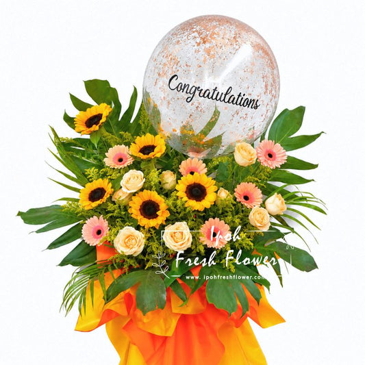 Golden Prosper| Fresh Flower Opening Stand| Same Day Delivery Ipoh