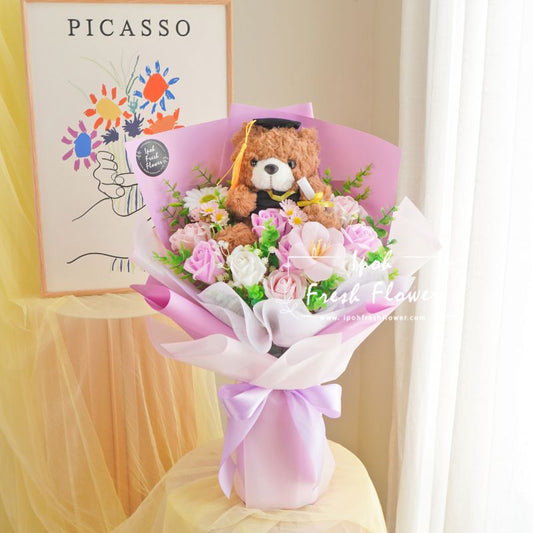 Honor Grad Soap Flowers Graduation Bouquet| Graduation Gift Delivery