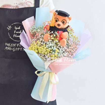 Hopkins| colorful baby breath bouquet| Graduation Bouquet