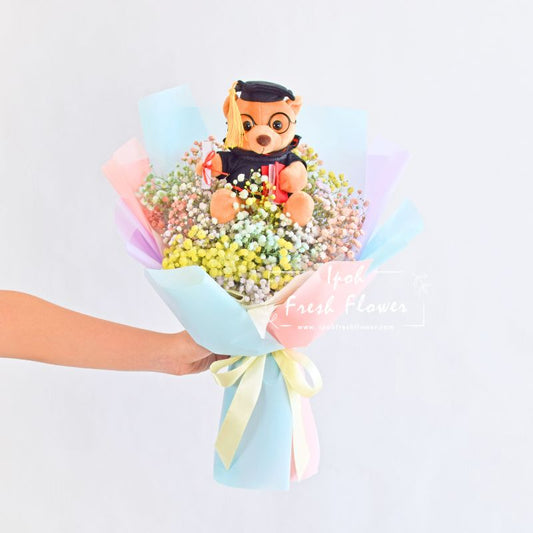 Hopkins| colorful baby breath bouquet| Graduation Bouquet