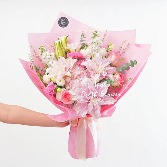 Isac Rosa Lilies| Fresh Flower Bouquet| Same Day Delivery Ipoh Perak