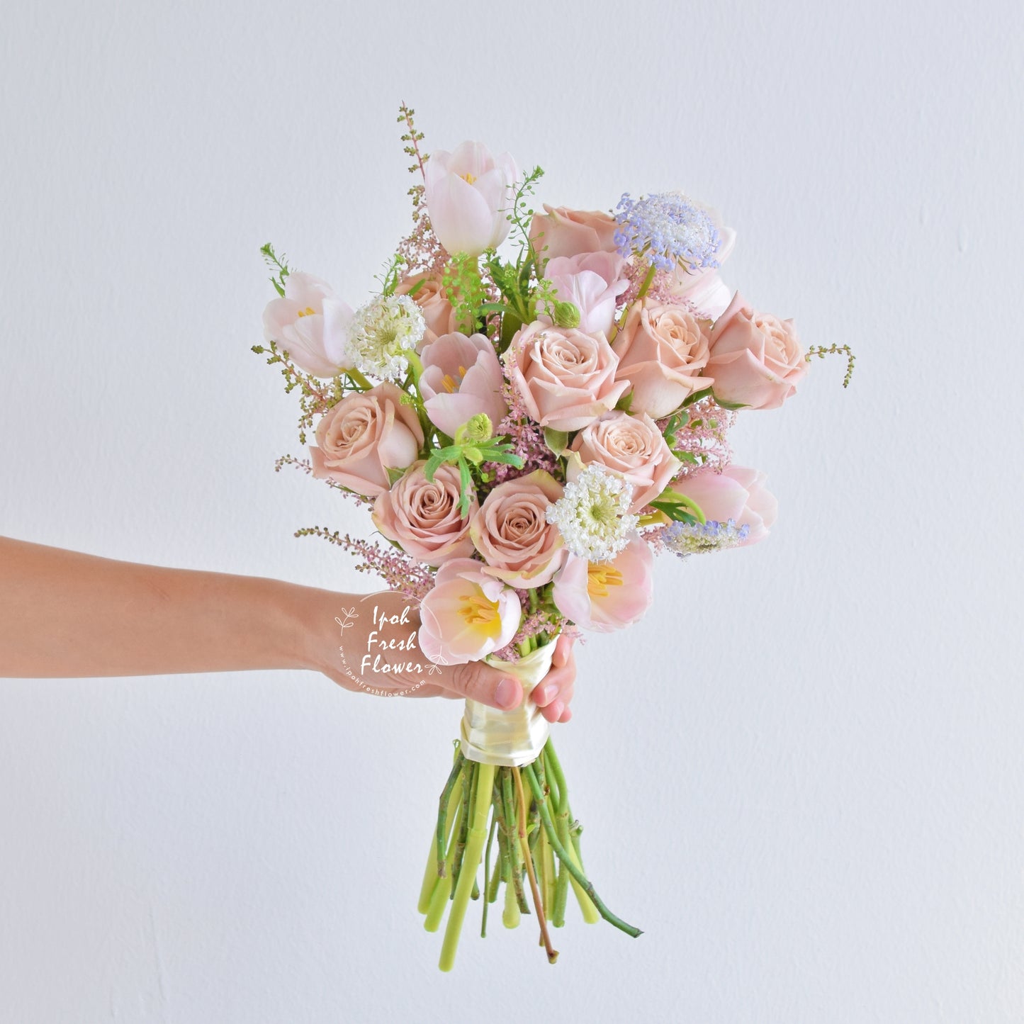 Ivory Personalized Bridal Bouquet| Flower Bouquet For Wedding & ROM