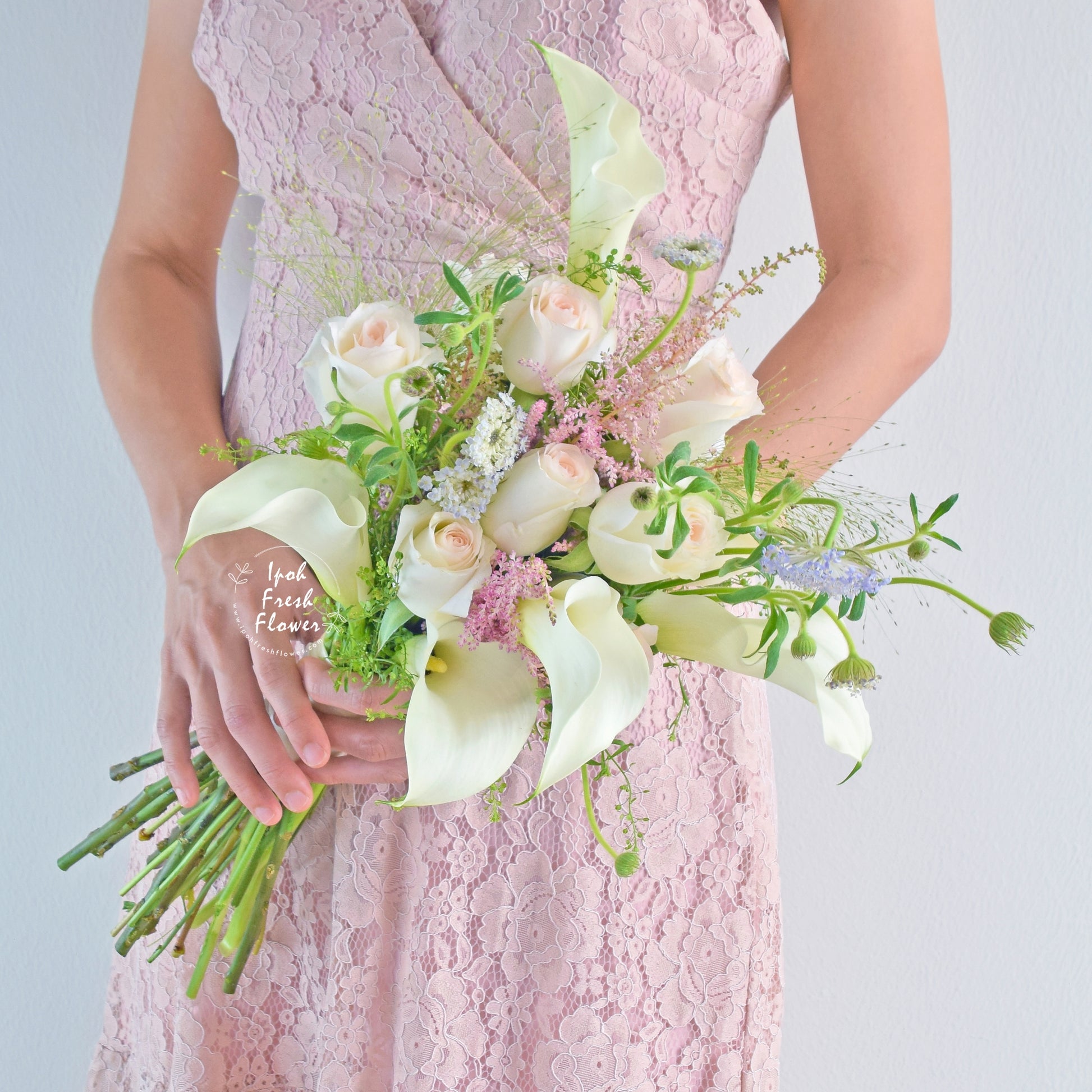 Julie Cala lilies Bridal Bouquet| Personalized Flower Bouquet For Wedding & ROM