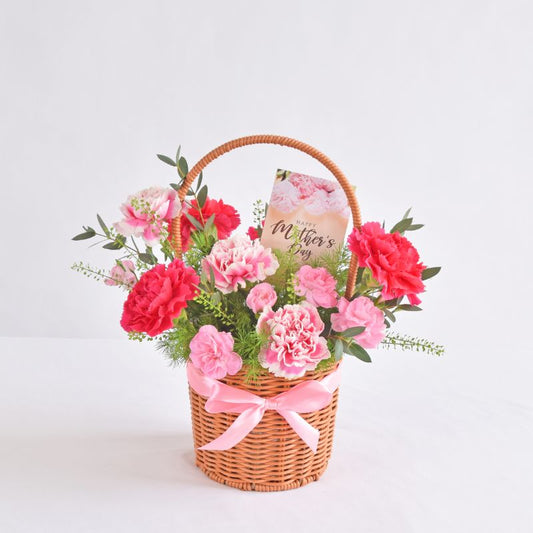 Mother's Day Special Linora | Carnation Fresh Flower Basket | Same Day Delivery