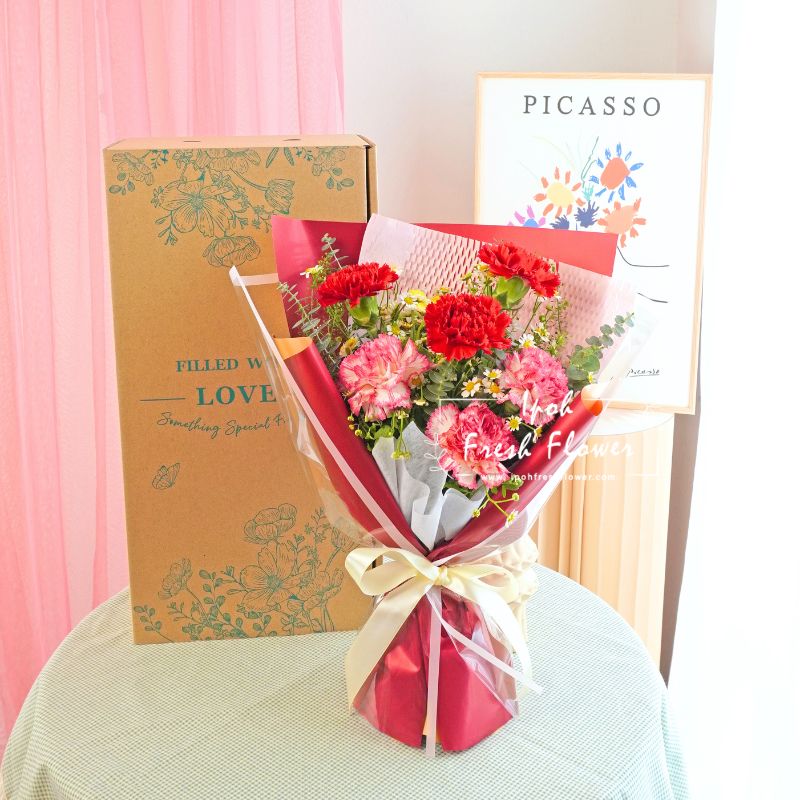 Lovelle Mother's Day Special | Carnation Fresh Flower Bouquet| Same Day Delivery