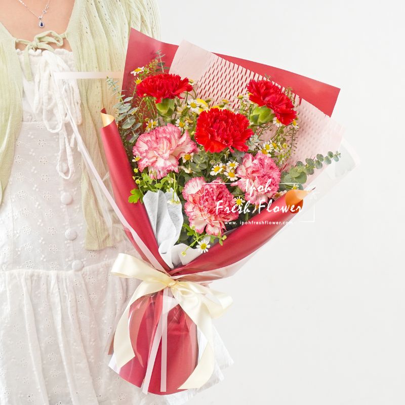 Lovelle Mother's Day Special | Carnation Fresh Flower Bouquet| Same Day Delivery