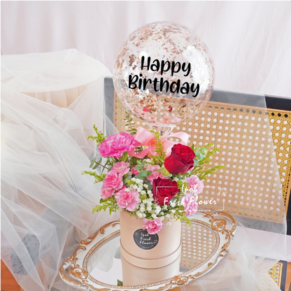 Mayumi| Balloon Flower Box| Fresh Flowers| Same Day Delivery 
