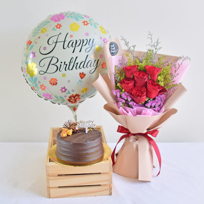 Mecca Birthday Bundle| Flowers, Balloons &Cake| Same Day Delivery