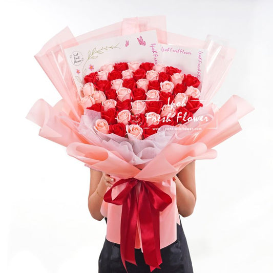 Melina| 50 Stalk Soap Flowers Bouquet Delivery