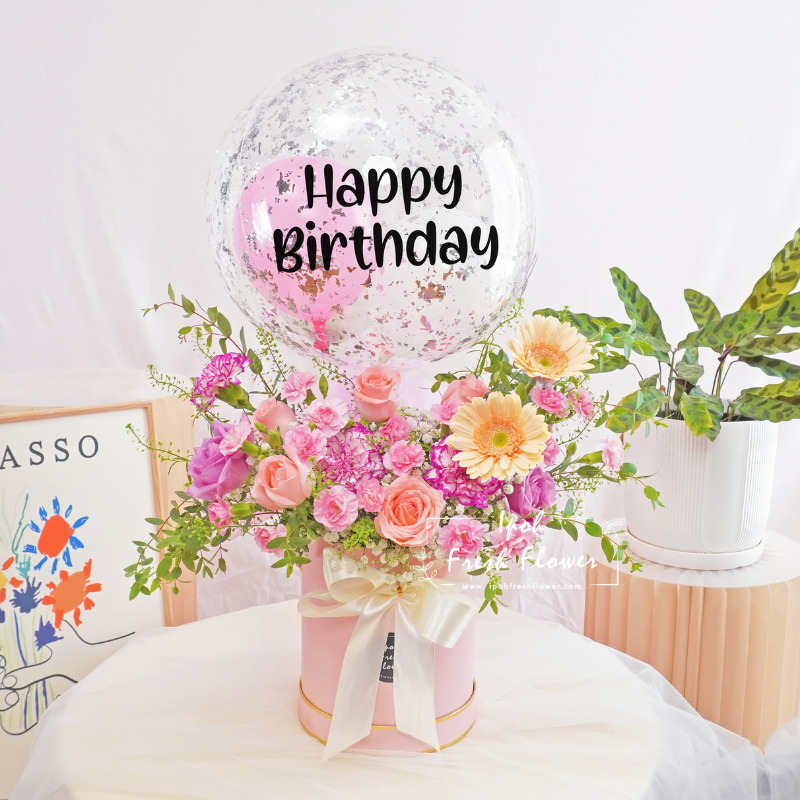 Pastel Garden| Balloon Flower Bloom Box | Same Day Delivery