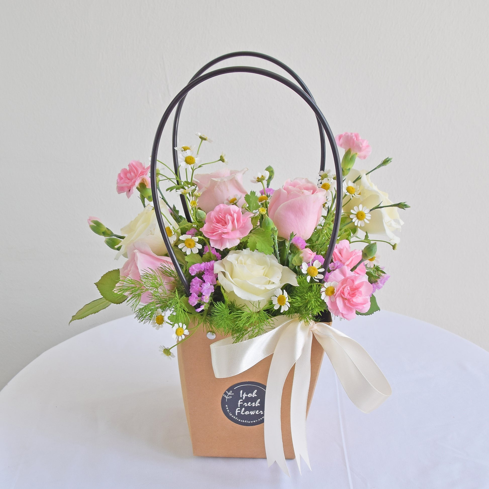 Pink Posy| Fresh Flower Basket