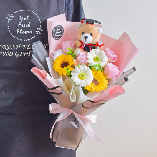 Pink Success Soap Flowers| Graduation Bouquet| Graduation Gift Delivery