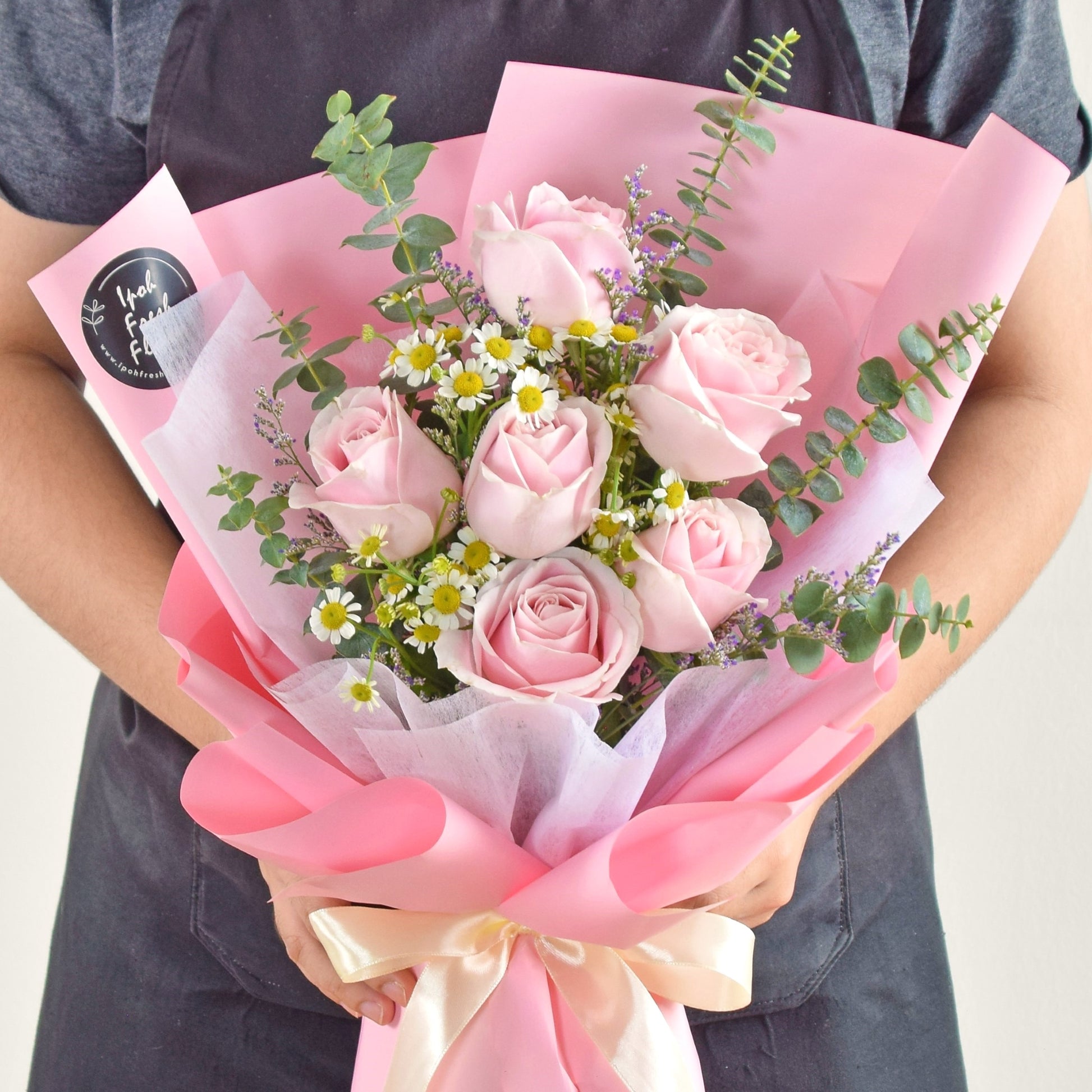 Pink Vibes| Pink Roses Bouquet| Fresh Flower Delivery