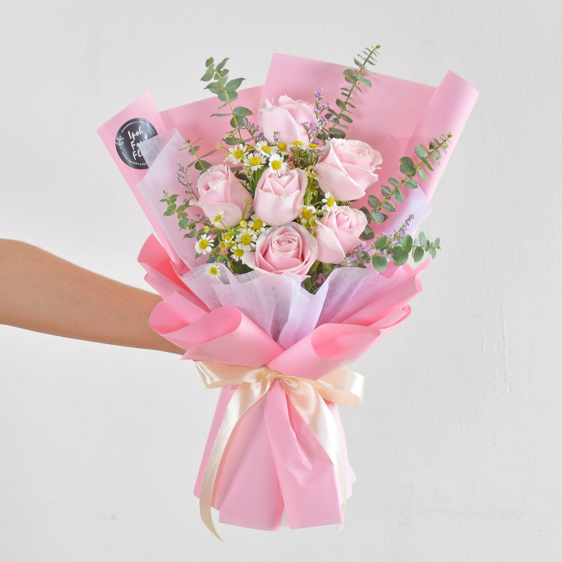 Pink Vibes| Pink Roses Bouquet| Fresh Flower Delivery