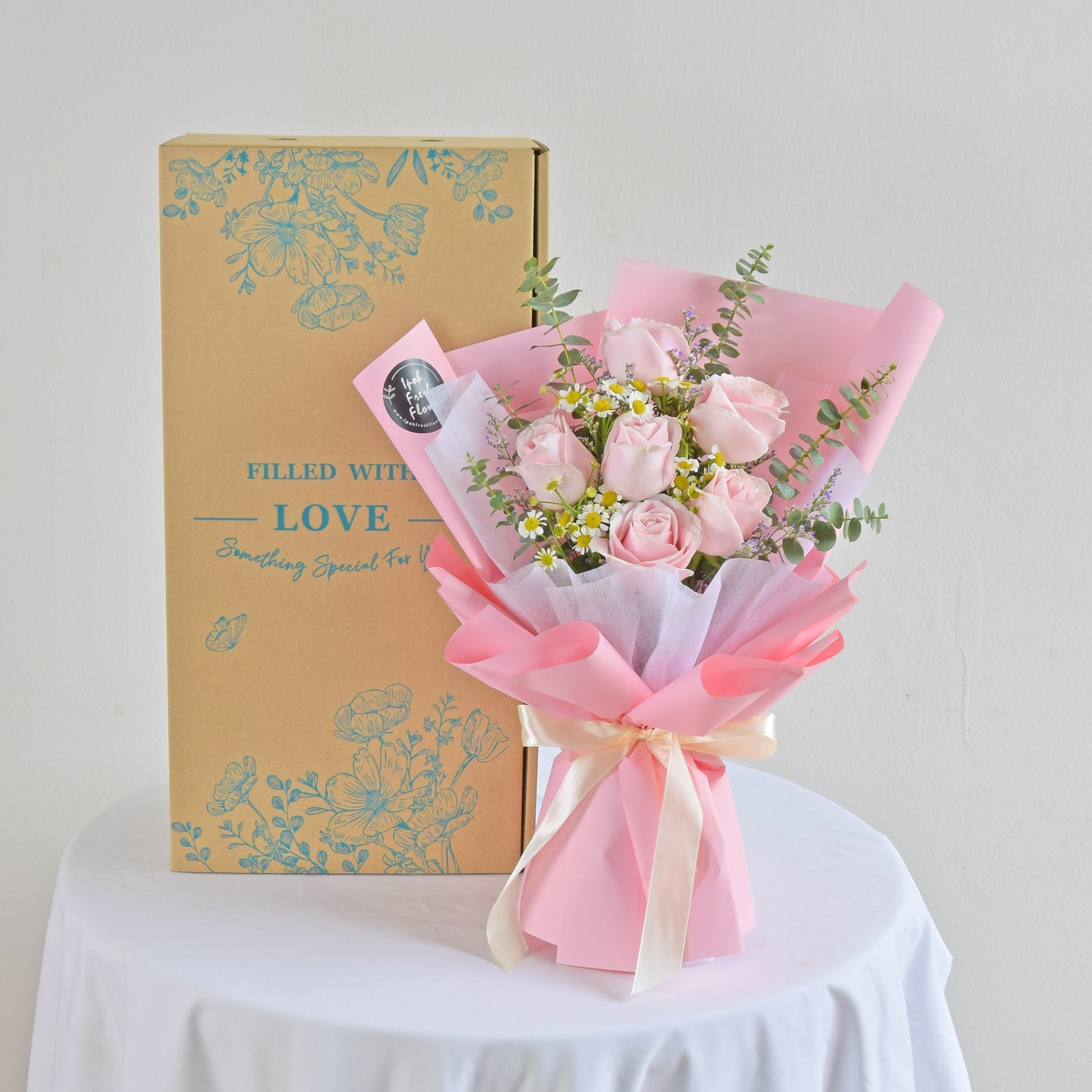 Pink Vibes| Pink Roses Bouquet| Fresh Flower Delivery