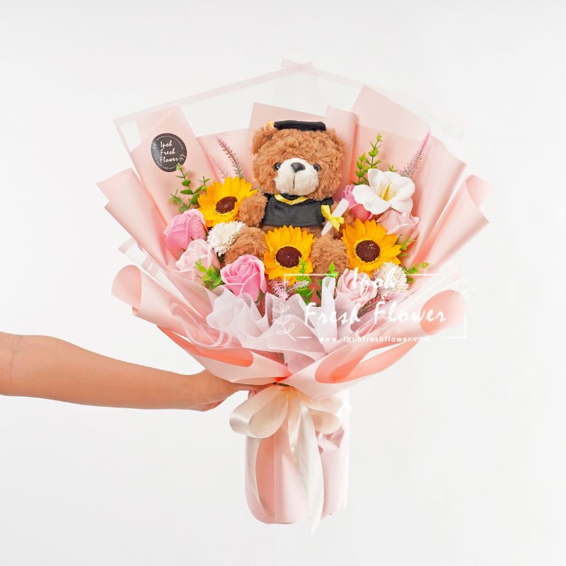 Pink Success Soap Flowers| Graduation Bouquet| Graduation Gift Delivery