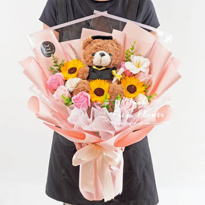 Pink Success Soap Flowers| Graduation Bouquet| Graduation Gift Delivery