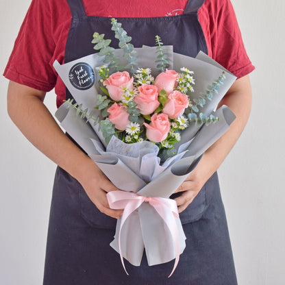 Pretty Pink| Pink Roses Bouquet| Fresh Flower Delivery