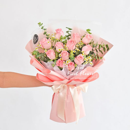 Pretty Pink| Pink Roses Bouquet| Fresh Flower Ipoh Same Day 