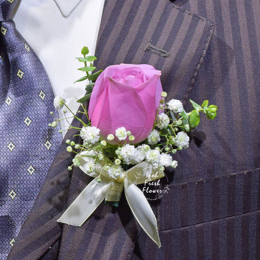 Purple Rose Boutonniere| Personalized Flower Bouquet For Wedding & ROM