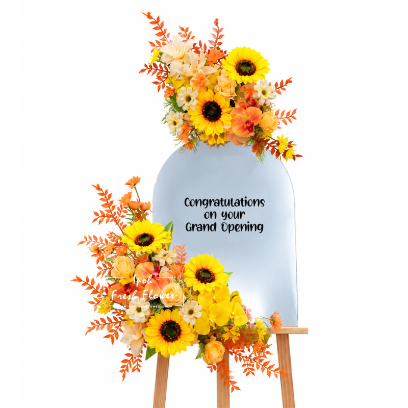 Radiant Success Artificial Flowers Mirror Stand | Same day Delivery Ipoh