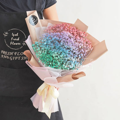 Rainbow Baby Breath Bouquet| Same Day Delivery