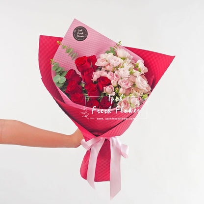 Red Kisses| Fairy Roses Fresh Flower Bouquet| Same Day Delivery Ipoh
