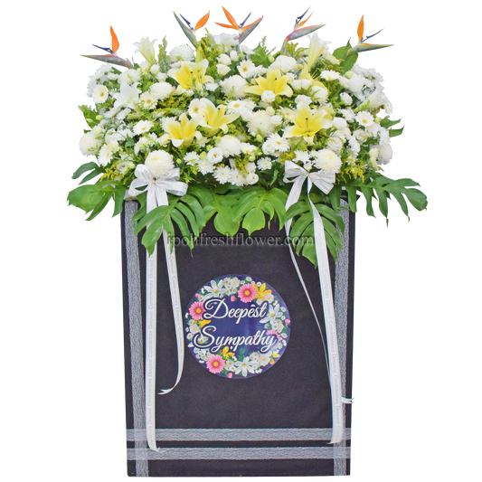 Respectful Wreath| Premium Condolence Flower Stand| Same Day Free Delivery