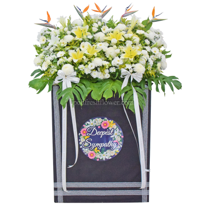 Respectful Wreath| Premium Condolence Flower Stand| Same Day Free Delivery