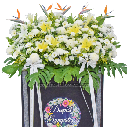Respectful Wreath| Premium Condolence Flower Stand| Same Day Free Delivery
