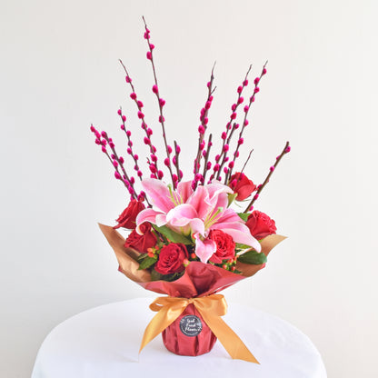 Rhythm of Spring| Chinese New Year Fresh Flower Vase Arrangement Delivery