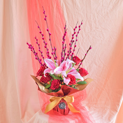 Rhythm of Spring| Chinese New Year Fresh Flower Vase Arrangement Delivery