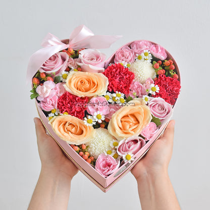 Romantic Heart Gift Box |Chinese Valentine's Qixi Flowers Delivery