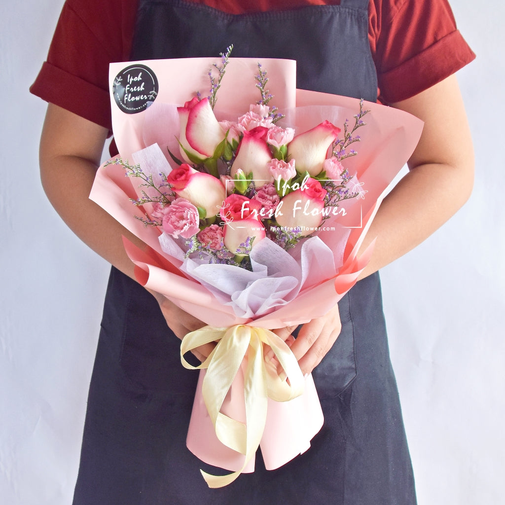 Rosemary| Pink Roses Bouquet| Fresh Flower Delivery